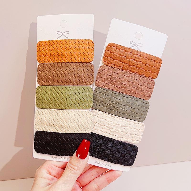 pu leather Korean side hair clips, popular 2023 new style bangs clips, small hair clips, bb clips, hair clips, ins style details Picture