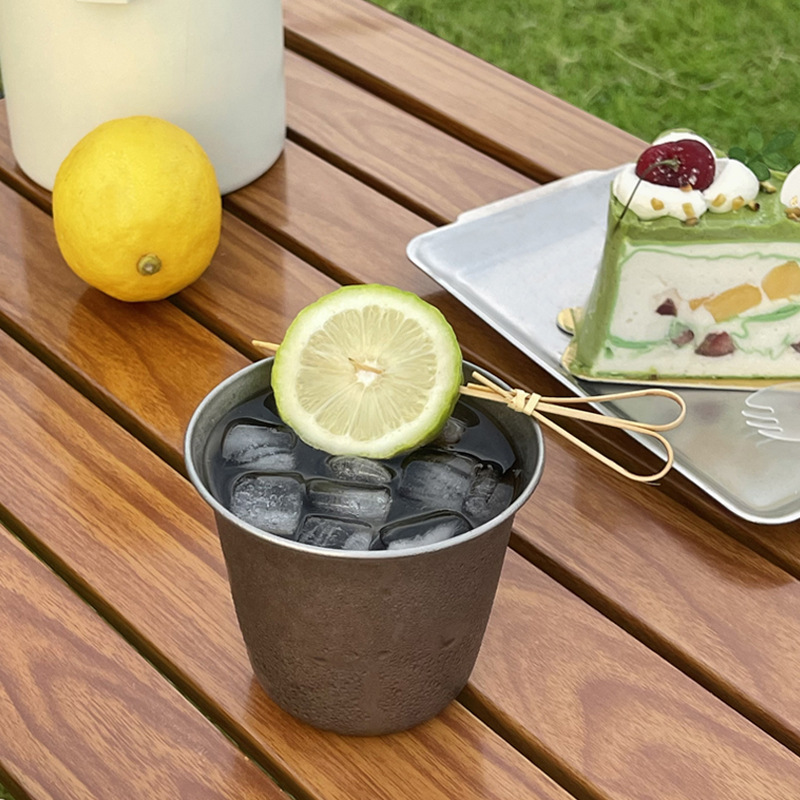 304 stainless steel retro snowflake cold drink cup, high appearance level, portable cup, home, camping, office coffee beer cup Specification drawing