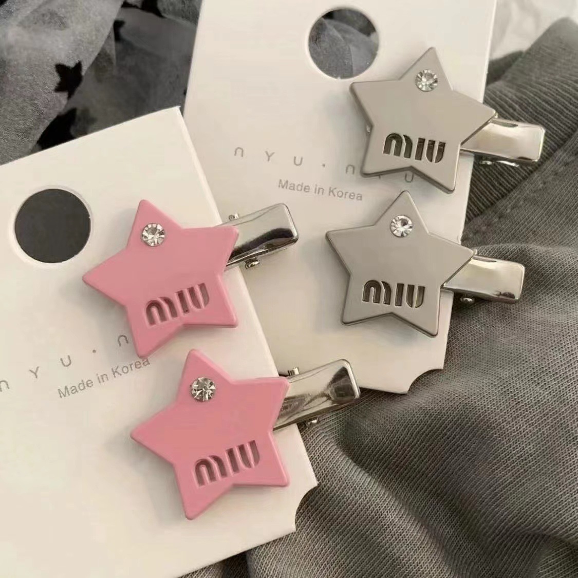 Metallic style sweet and cool hair clips with bangs, head accessories, popular five-pointed star side clips, small hair clips, cute wholesale Specification drawing