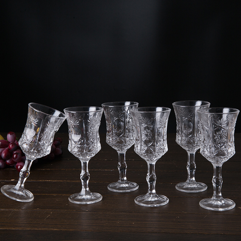 New high-footed juice cup, ice cream bowl, salad cup, creative chicken-tail cup, sunflower transparent glass wine glass full figure