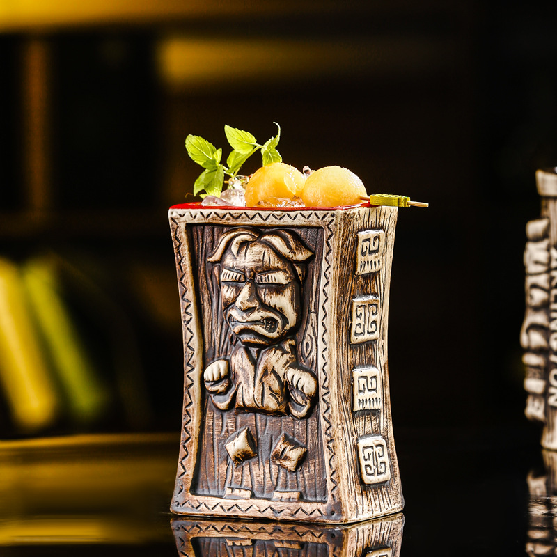 Hawaiian cocktail cups, Statue series, tiki cups, bar ceramic Tiki cups, creative art decorative cups Application Scenario