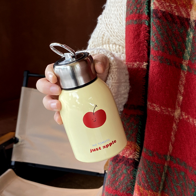 New Year and Christmas bell Apple puppy insulated cup, stainless steel water cup, portable cartoon hook pocket cup details Picture