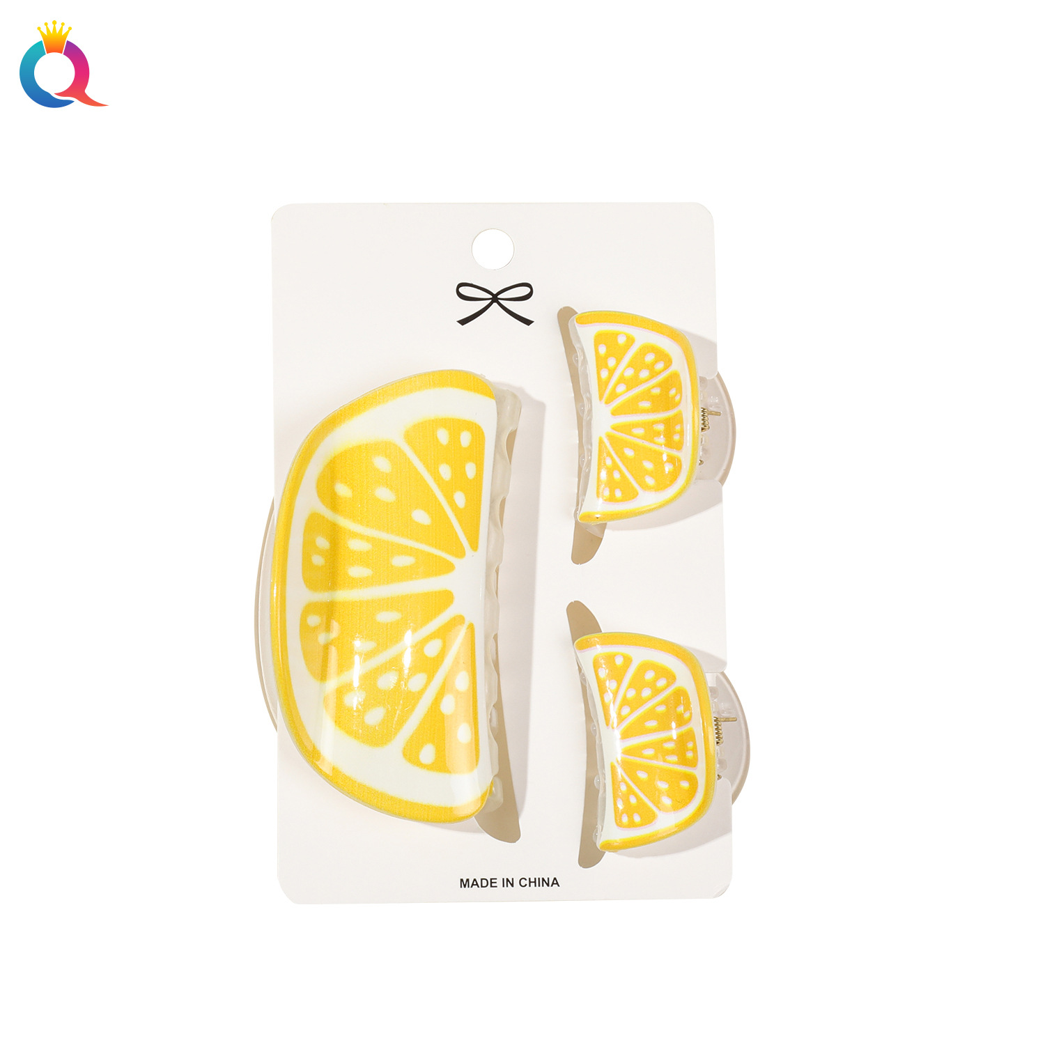 Qiyue Cross-border Fruit Grabber Three-piece Set, back head updo, high-end shark hair clip, grabber and hair accessory wholesale Item Picture