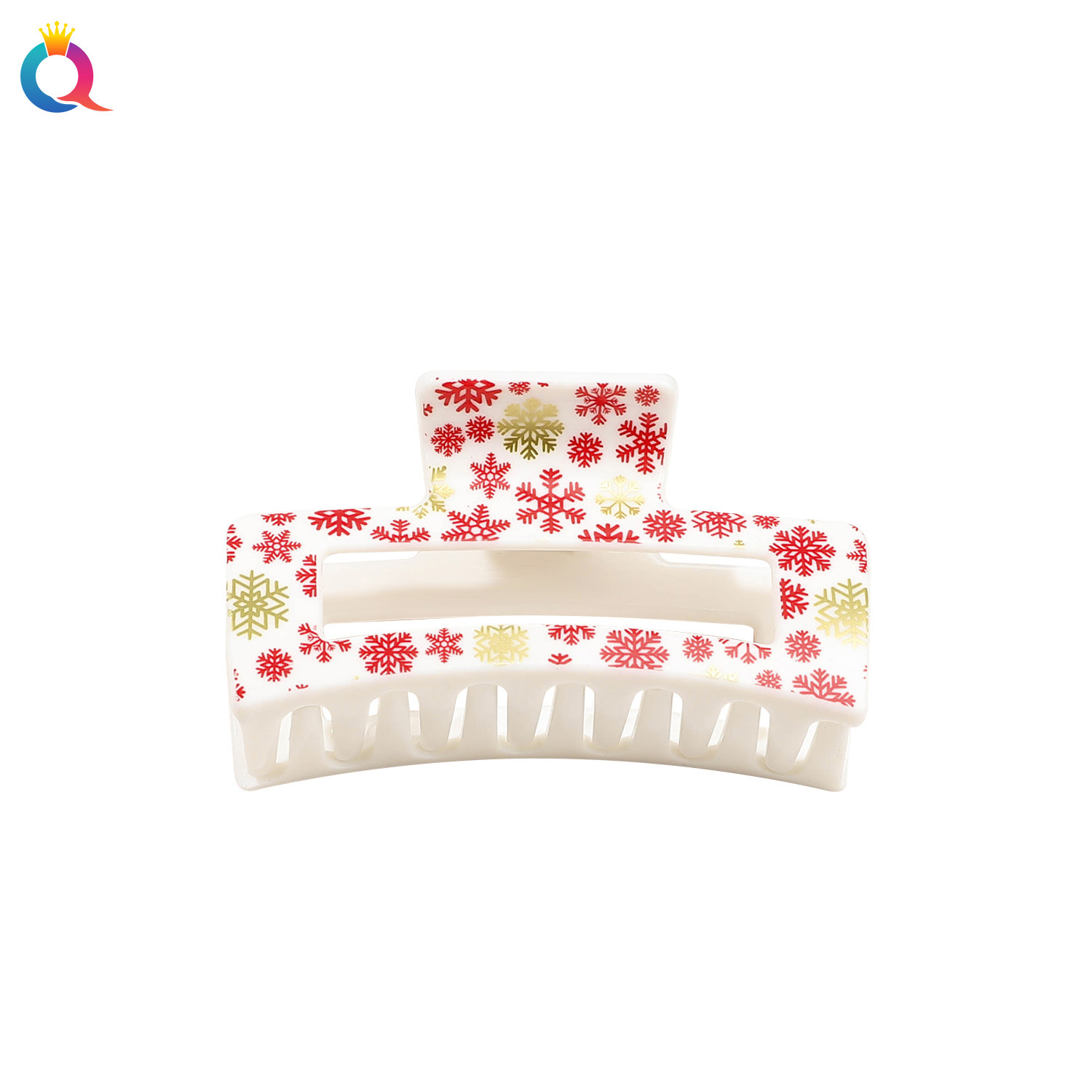 Qiyue Cross-border Christmas square hair clips, women's hairpins, hair grabbers, high-end European and American holiday shark clips hair accessories wholesale Item Picture