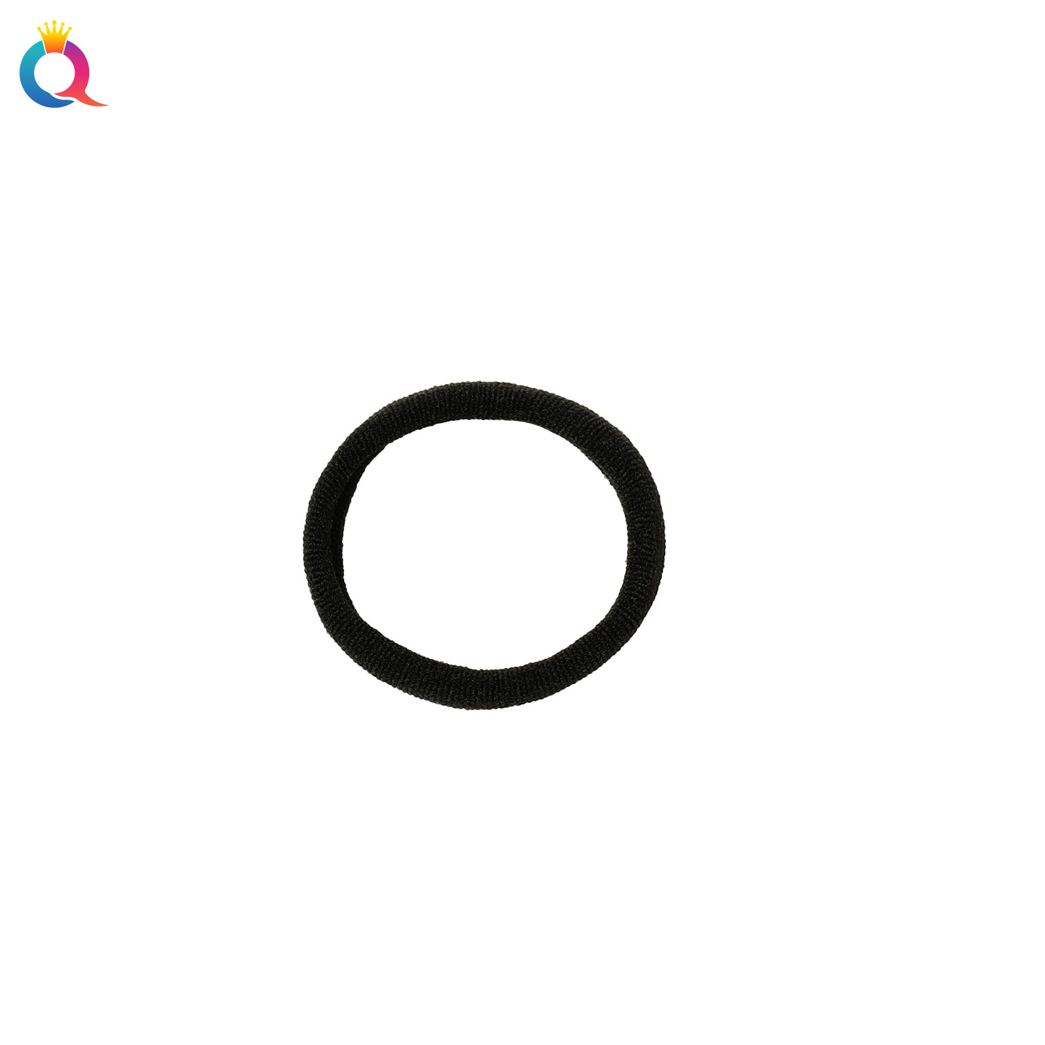 Qiyue Cross-border Hair Band Basic Style high-elasticity black towel band, leather band hair tie, high appearance level braided hair tie, hair accessory for women Item Picture