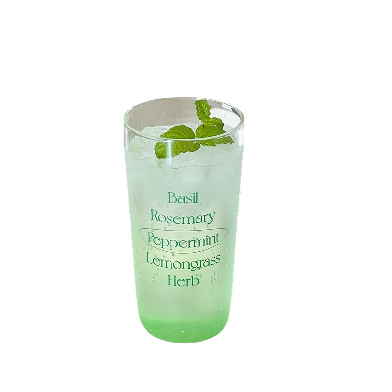 Summer homemade Ins-style glass cups, simple letter water cups, girls' milk coffee cups, breakfast cups Item Picture
