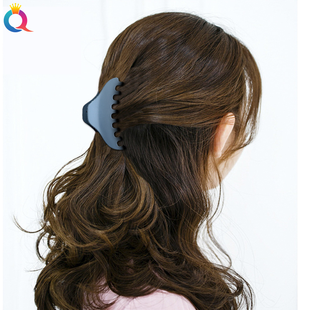 Qiyue Korean-style blue hair clip, fashionable matte hair clip, versatile blue clip hair clip, shark clip hair accessory for women Specification drawing