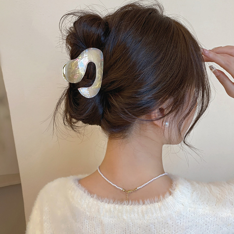 Irregular-shaped acetate grappling clips, high-end and cold style hair clips, new medium-sized shark clip hair accessory for women at the back of the head Specification drawing