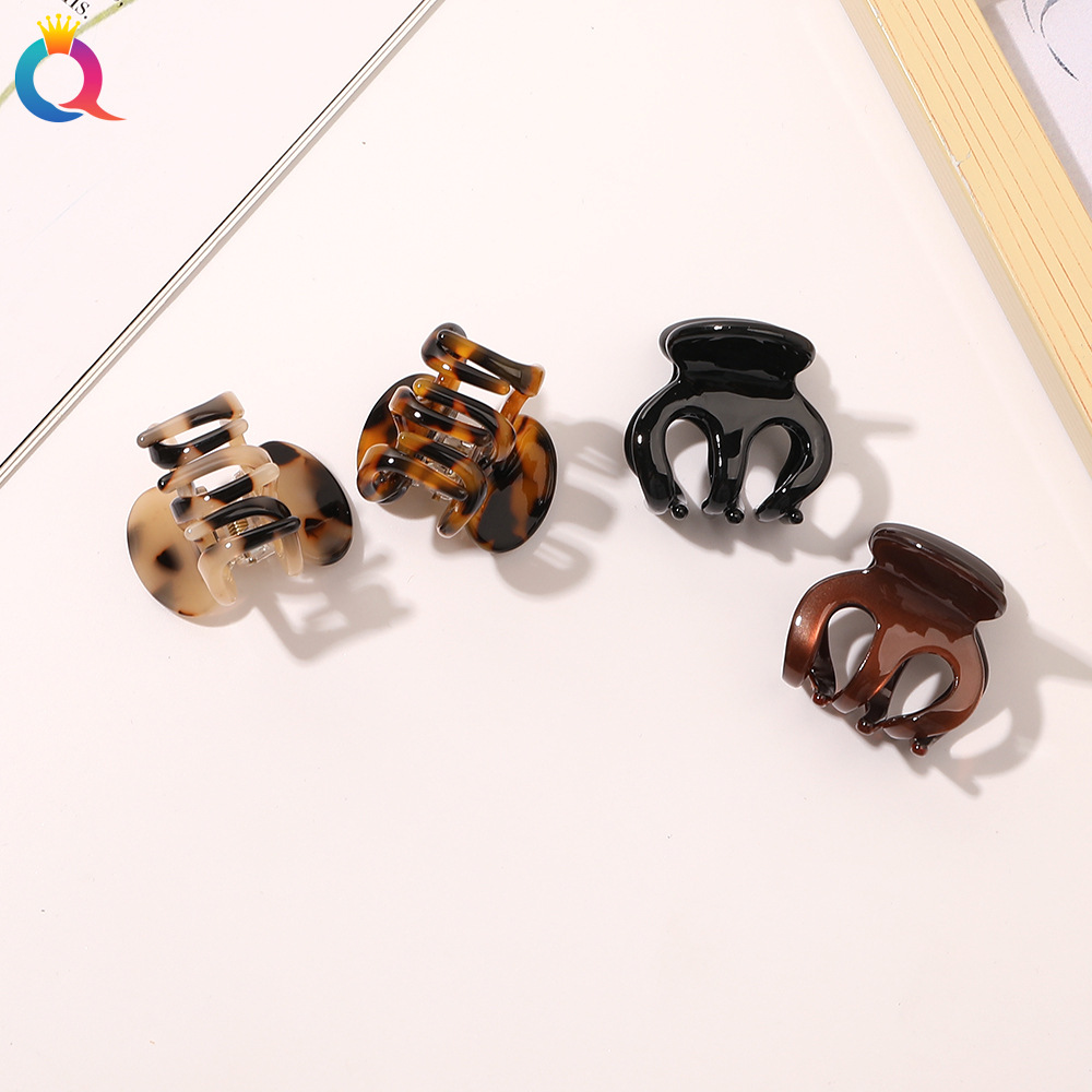 Qiyue Amazon Cross-border Acetic Acid 3cm small pumpkin grab clip, small ponytail tie, shark clip, hair clip and headwear wholesale Specification drawing