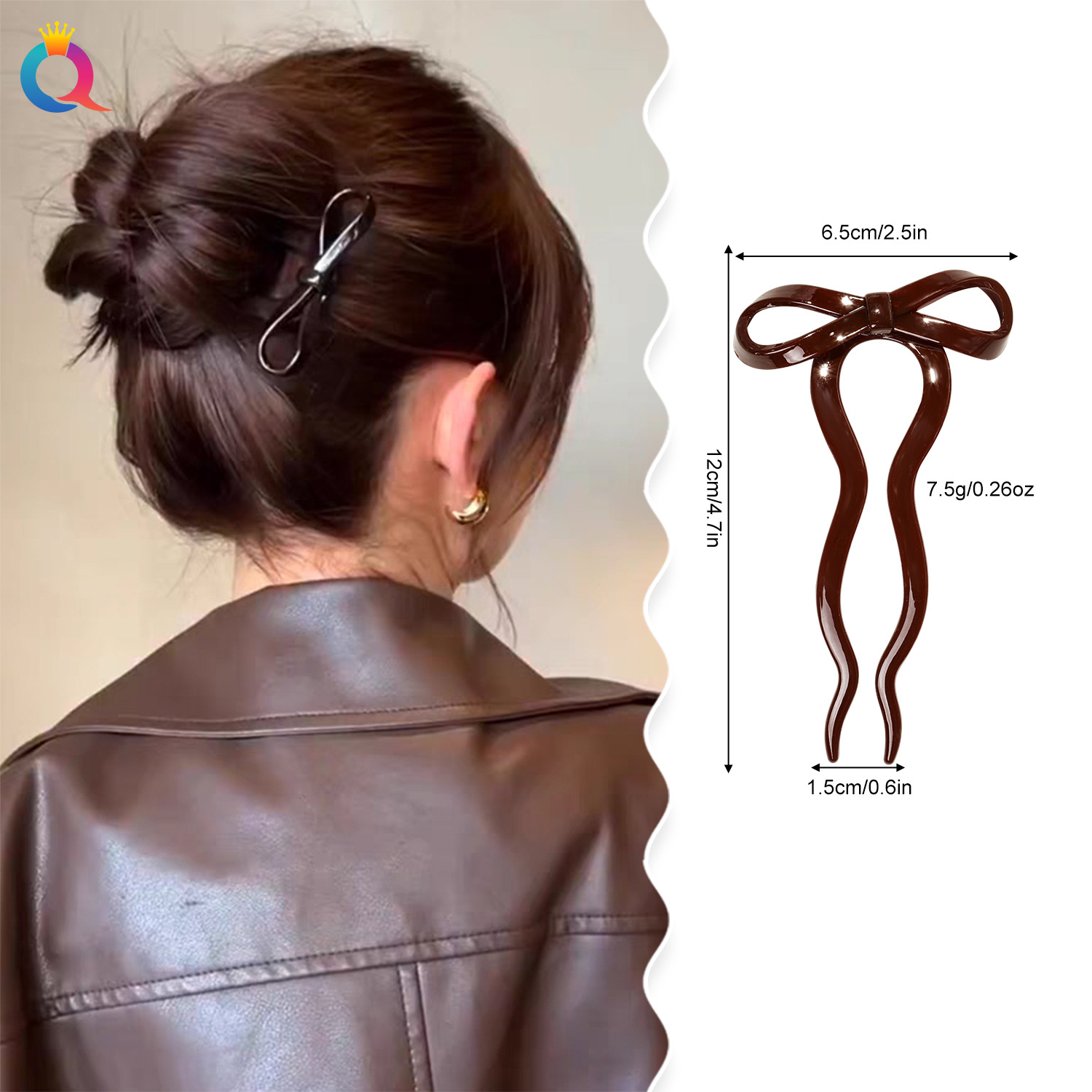 Qiyue high-end hairpin, a perfect accessory for girls' bun hair curls, simple bow hairpin, hairpin at the back of the head, and headwear Application Scenario