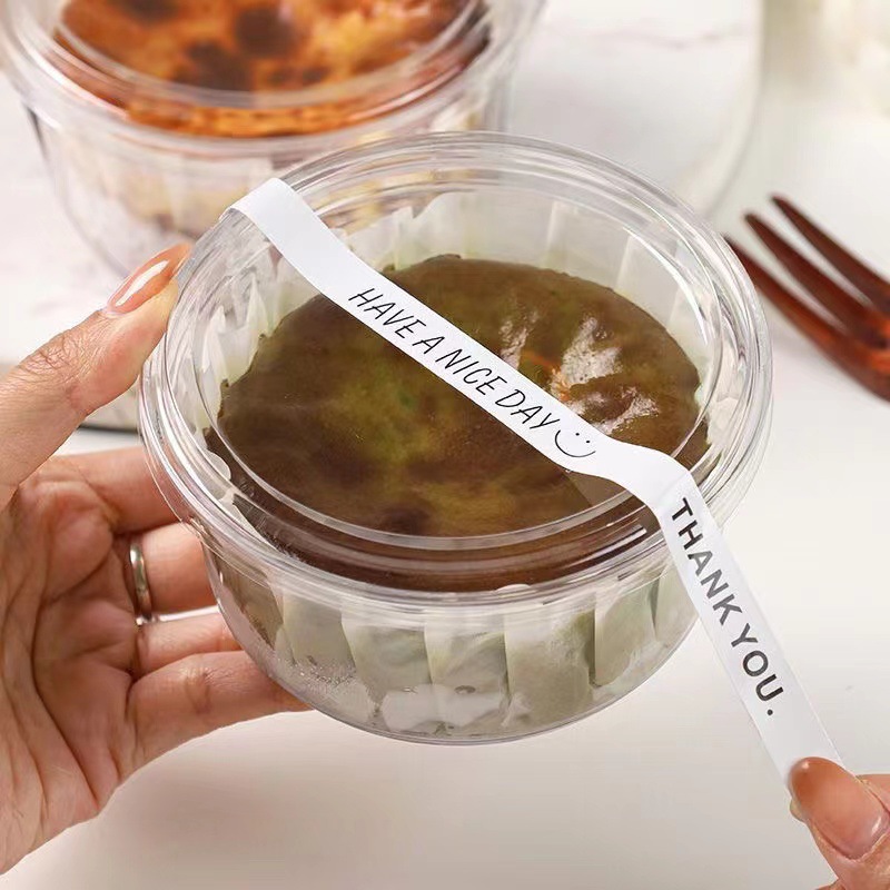 Basque cake packaging box, 4-inch round transparent dessert packing box, cake strawberry pastry, oiled paper baking box Specification drawing