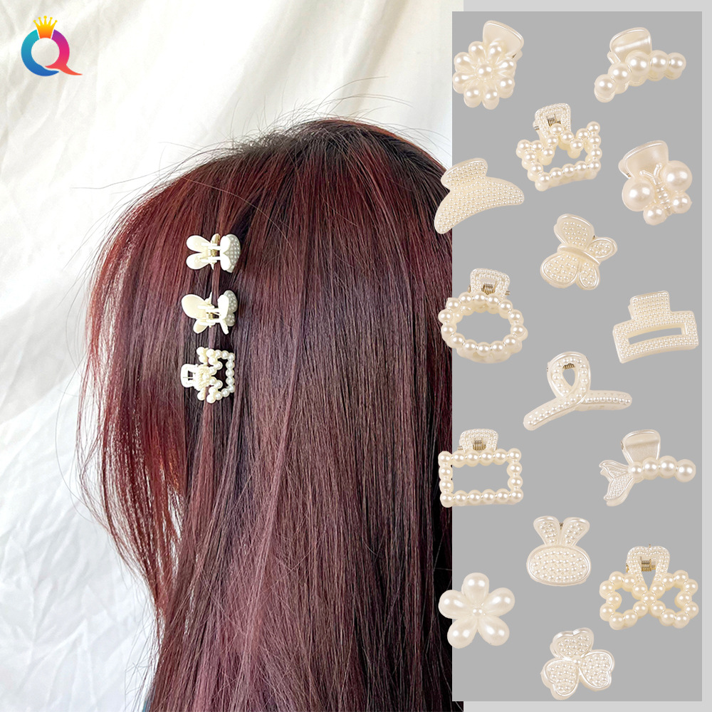 Qiyue Cross-border Pearl Hair Clips, small gripper clips, fringe seaside hair clips, ins side hair clips and gripper accessories wholesale details Picture