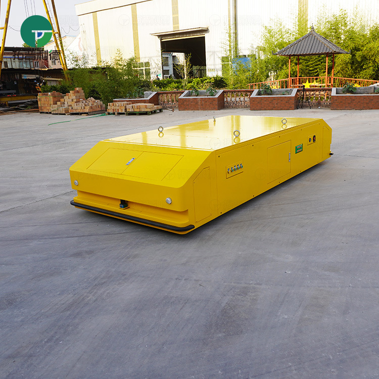 Magnetic nail navigation AGV intelligent material handling vehicle for workshop steel coil transportation, heavy-duty 5-ton omnidirectional translating steering wheel electric flat car Specification drawing