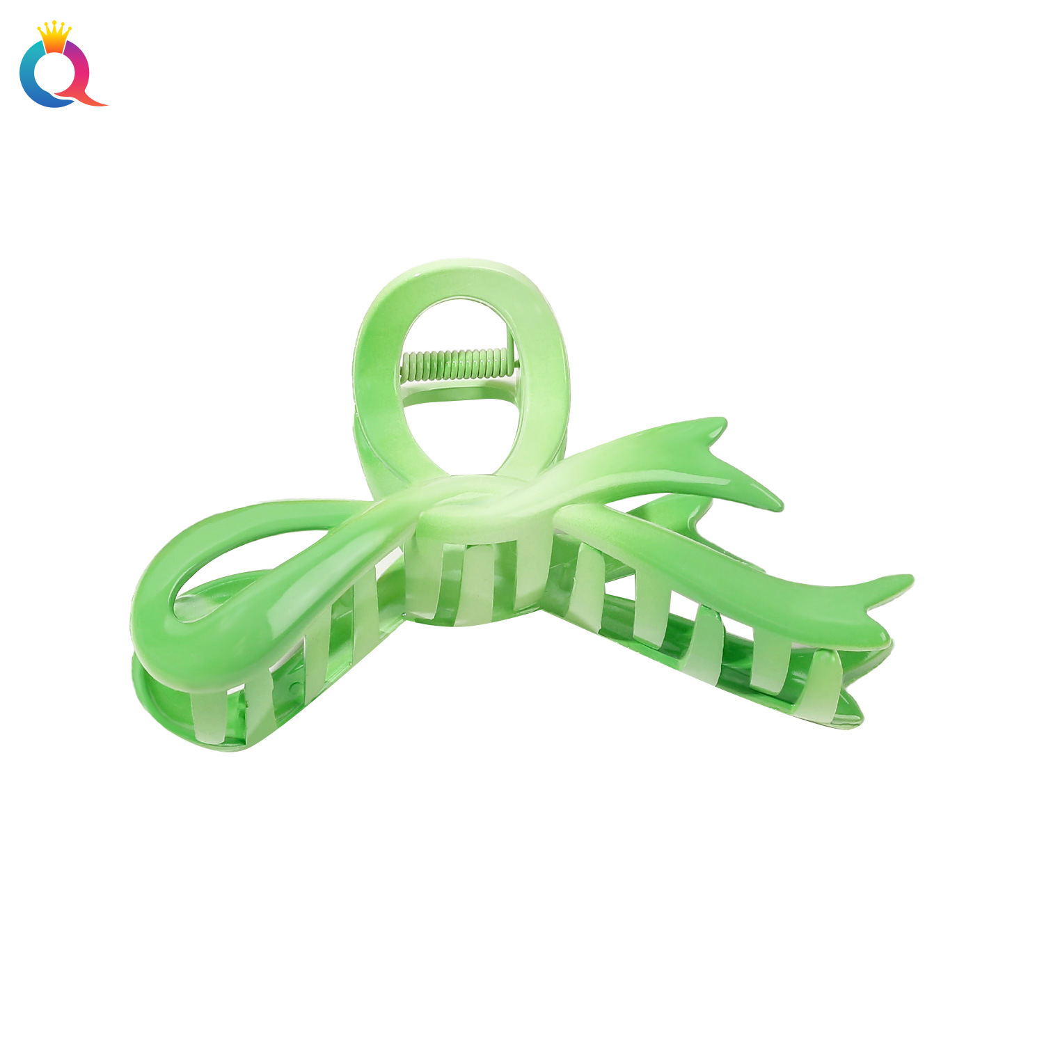 Qiyue Cross-border Bow Hair Clip, gradient color Large shark clip, back head updo hair clamp, women's hair accessory wholesale Item Picture