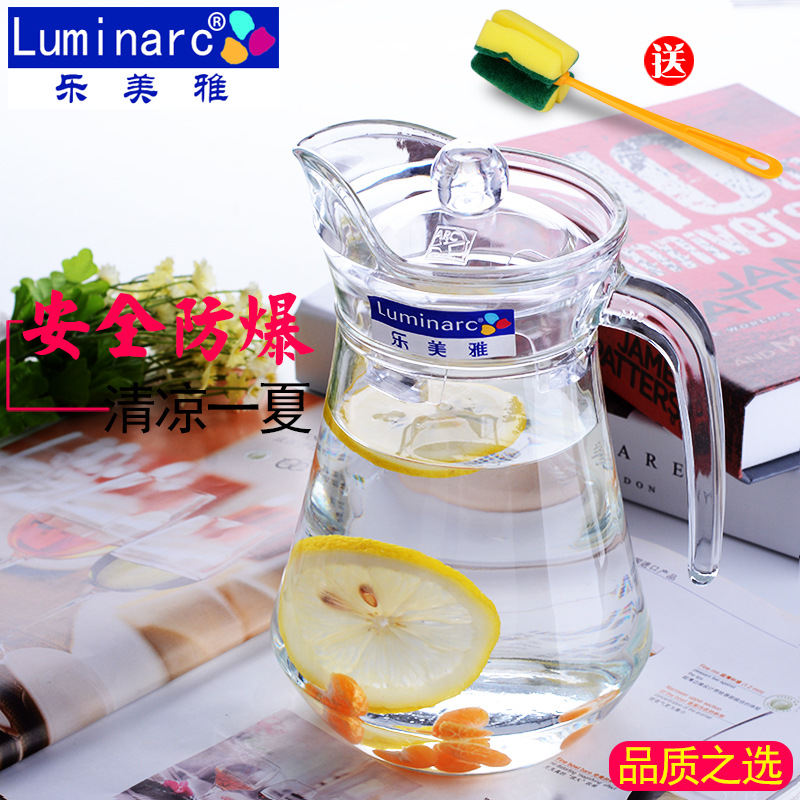 Glass cold water kettle, summer household high-temperature resistant tea kettle, cold water kettle, water cup, thickened duckbill kettle, tie kettle Specification drawing