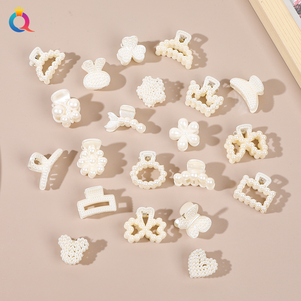 Qiyue Cross-border Pearl Hair Clips, small gripper clips, fringe seaside hair clips, ins side hair clips and gripper accessories wholesale full figure