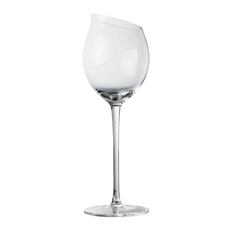Household slanted tulip wine glasses, Burgundy wine glasses, crystal highball glasses, Nordic wine glasses, glass glasses Item Picture