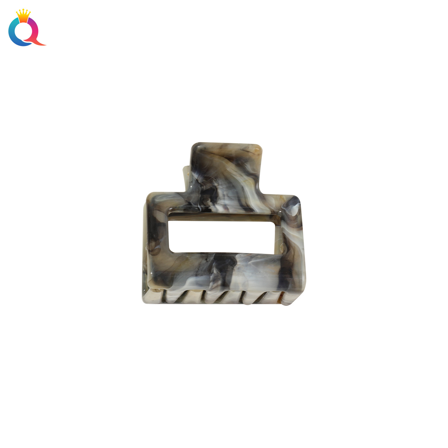 Qiyue European and American cross-border square scratch-off Korean-style hair clips, festival high-end women's shark clip hair accessories at the back of the head Item Picture