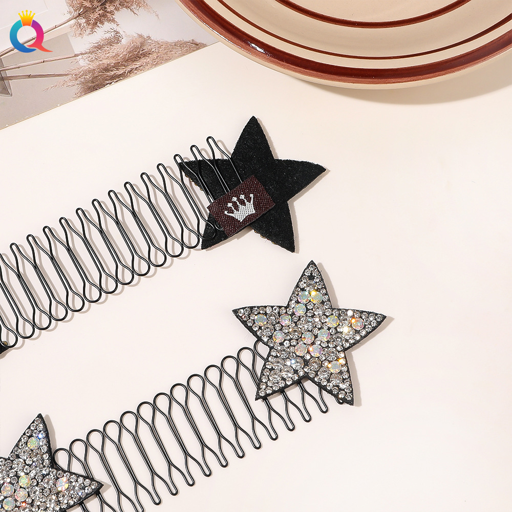 Qiyue Water Diamond Star Hair Clipper, Women's hair clipping and Styling Magic Tool, Invisible back of the head Hair Bun, Hair clip, Hair accessory Specification drawing