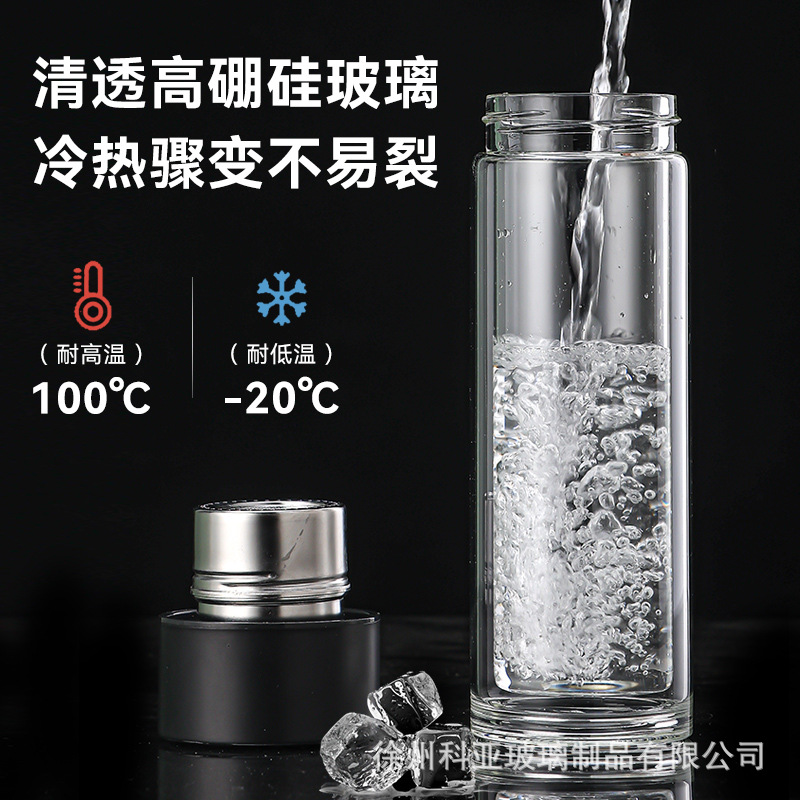 New one-click magnetic cup, tea-water separation cup, tea brewing cup, stainless steel double-layer insulated portable gift cup for men and women Specification drawing