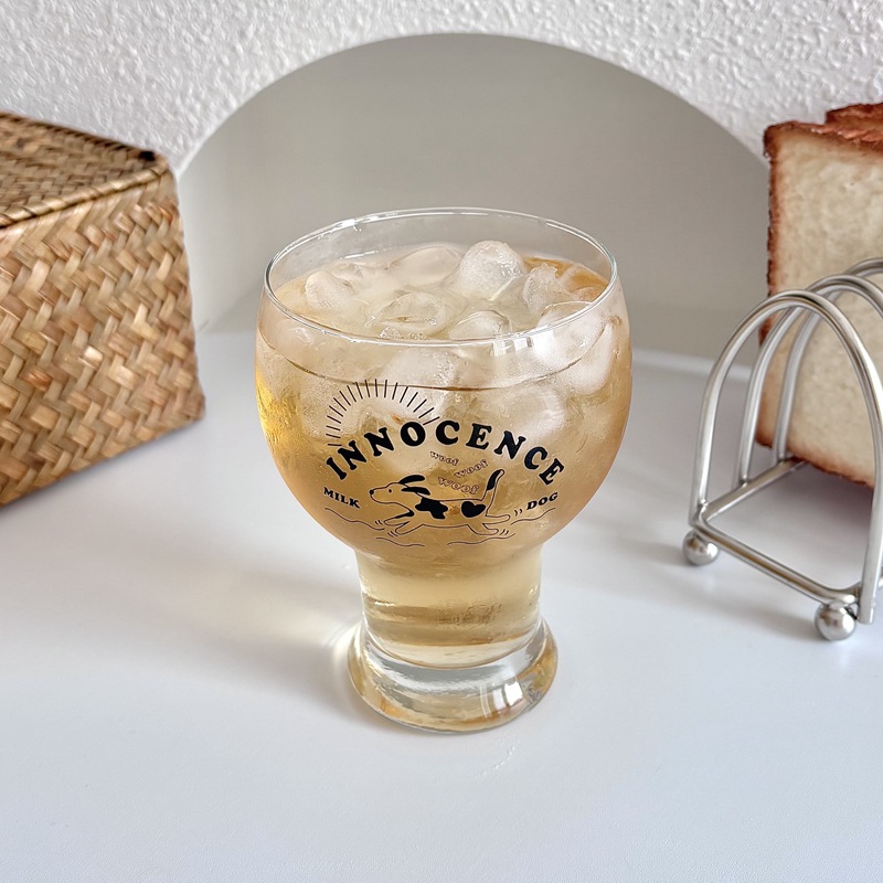Homemade high-appearation-level ins-style girls' beer mugs, large-capacity glass cups, water cups, coffee cups, cold drink milk cups details Picture