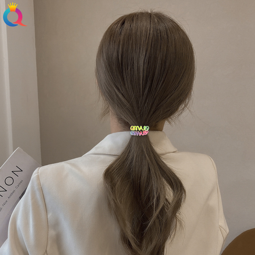 Qiyue Korean Rainbow telephone line hair band, high-elasticity candy color multi-color gradient hair accessory, beautiful and versatile hair accessory Specification drawing