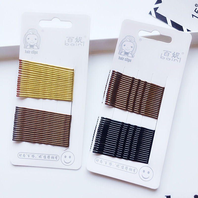 Qiyue Korean Golden Straight Clip Photo Studio Japanese Steel Wire Hairpin Bangs wavy Hairpin Hair Accessory A34 Application Scenario