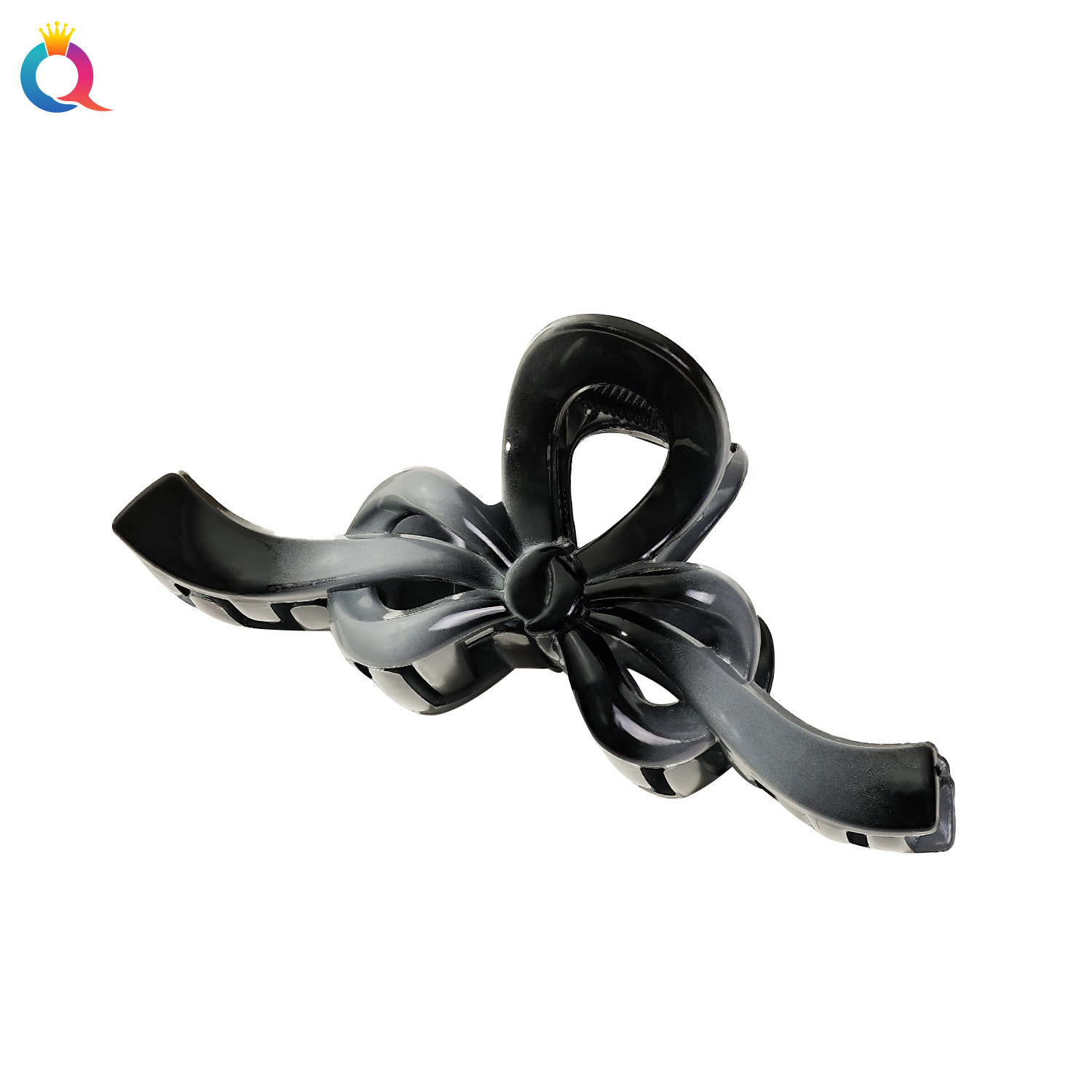 Wholesale of Qiyue Cross-border gradient color bow hair clips for women with a high-end look, large updo hair, shark clip, claw clip hair accessories Item Picture