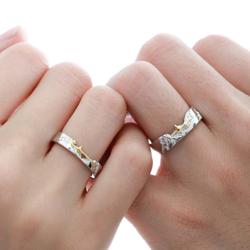 Irregular cross texture open ring, women's niche design, cold style, high-end feel, personalized ring trend details Picture