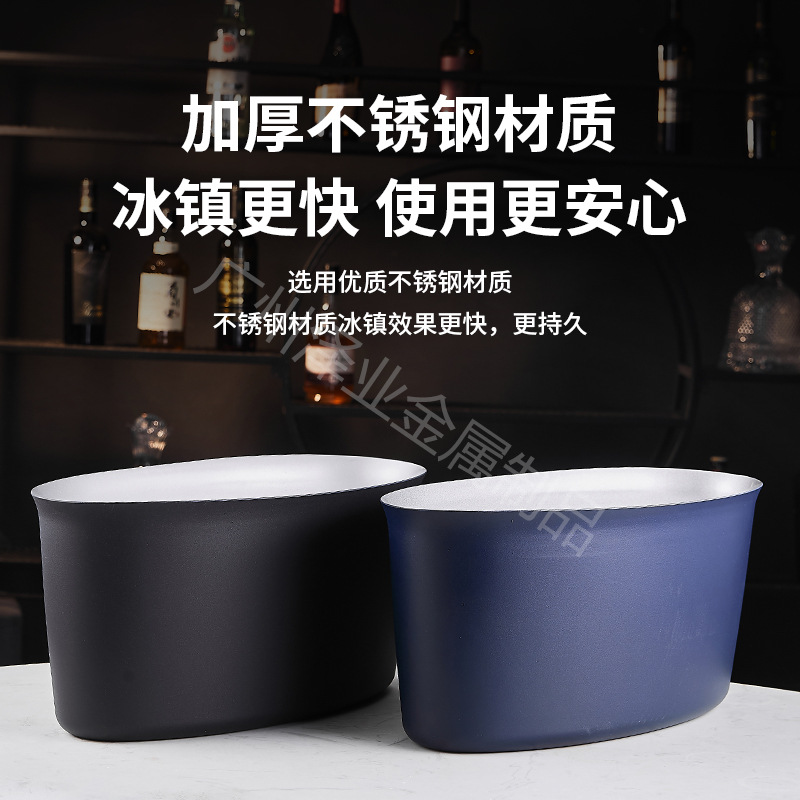 Stainless steel buckets, commercial ice cubes, large-capacity champagne, chilled beer, wine buckets, multi-bottle champagne basins for parties Specification drawing
