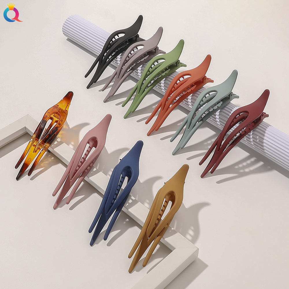 Qiyue Korean matte horizontal hair clip for bathing, large duckbill clip at the back of the head, plastic swallow clip hair accessory for women full figure