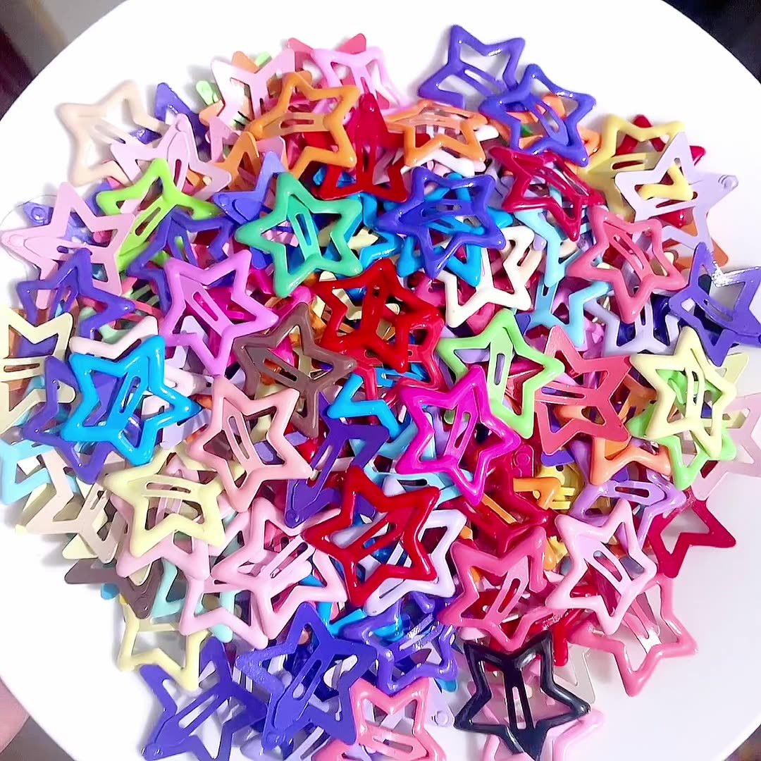 Dopamine Star hair clip, ins small hair clip, children's Candy color clip, hair clipper, broken hair, bb hair clip, hair accessory details Picture