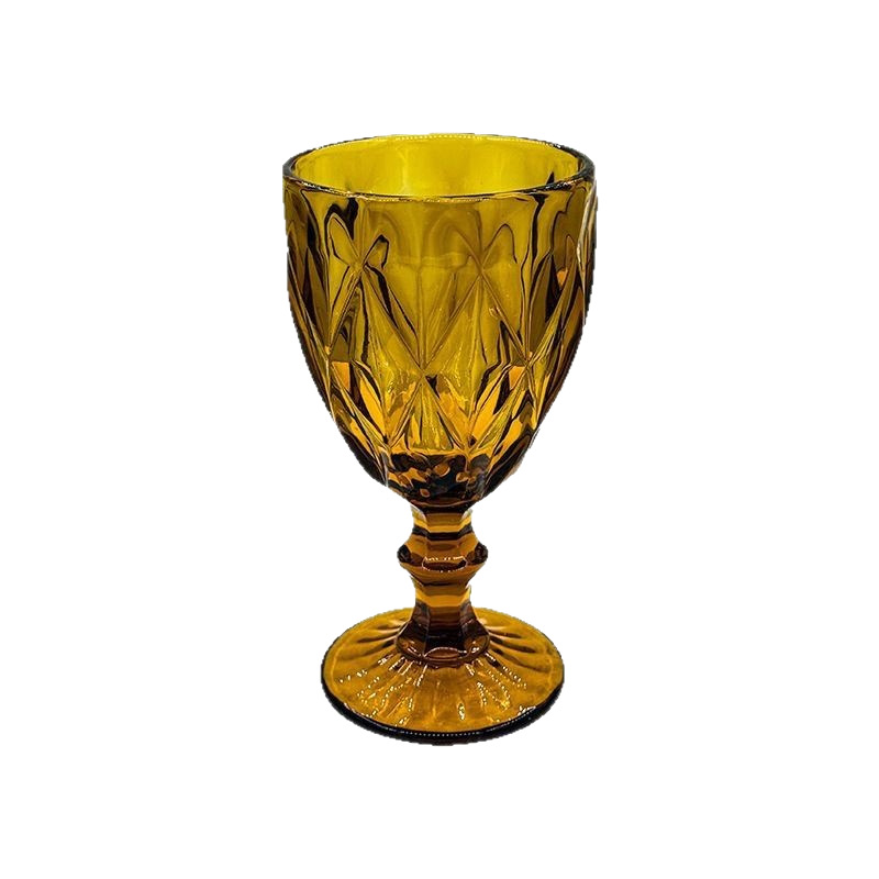Cross-border wholesale of European-style embossed red wine glasses, colored glass goblets, beverage cups, thickened juice and milk cups, wedding Item Picture