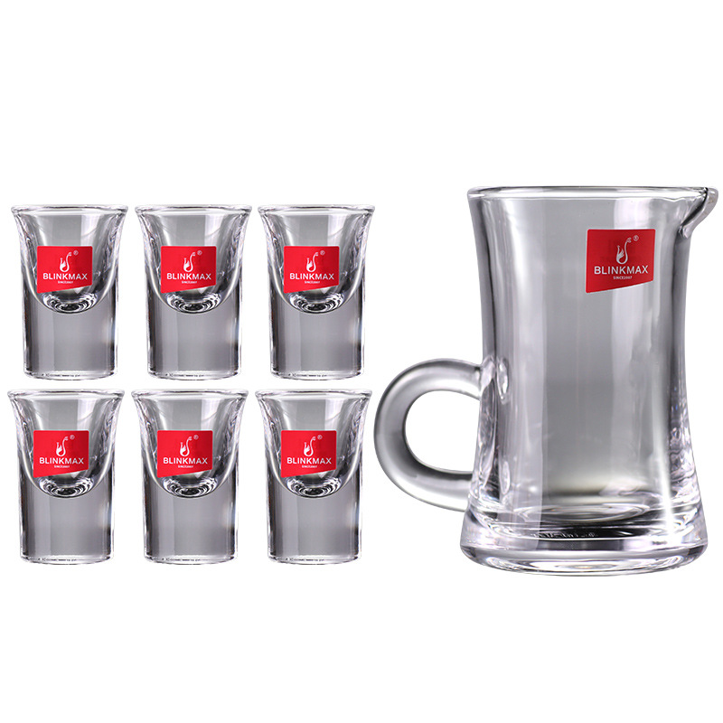 Lizun Transparent glass Baijiu Cup, spirits wine set, Baijiu public cup, wine divider, thick-bottomed one-mouth cup, swallowing cup Item Picture