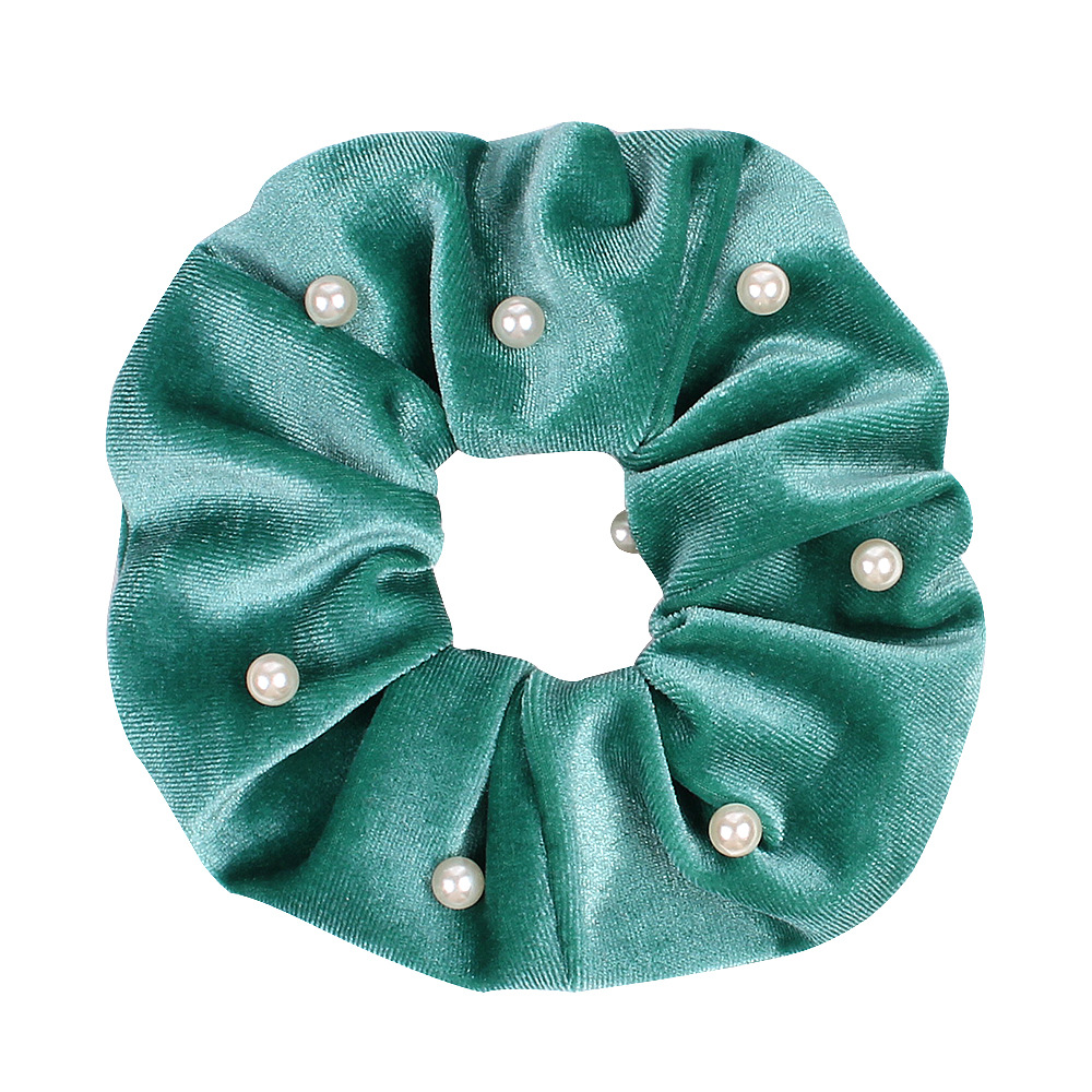 Qiyue Japanese and Korean style velvet fabric headwear, pearl hair band, large Intestine band, hair rope, hair flower, C129 Item Picture
