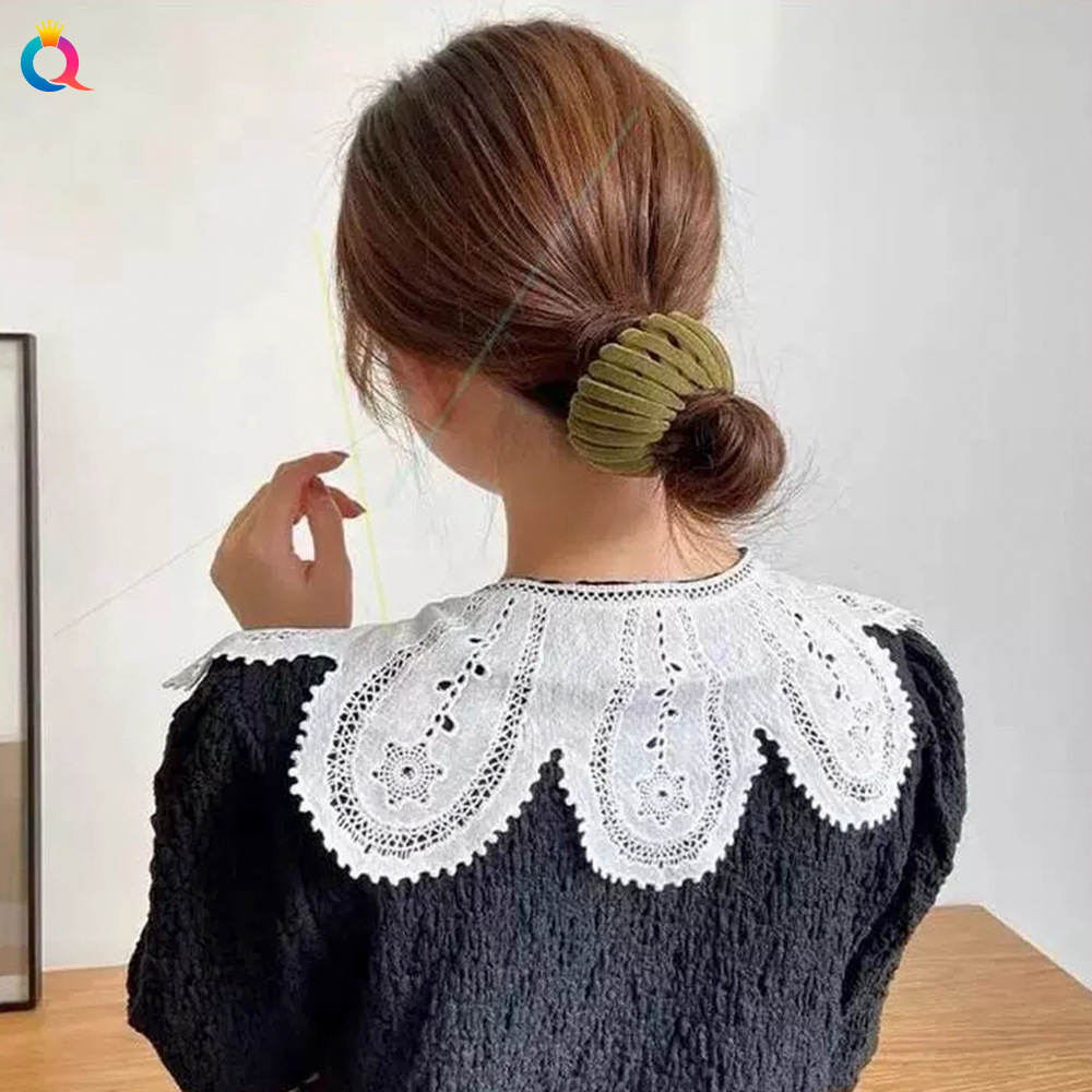 Qiyue Cross-border Amazon Bun Hair Clip, Bird's Nest Gripper, Lazy Person's Updo, a great tool for tying a high ponytail and securing it Specification drawing