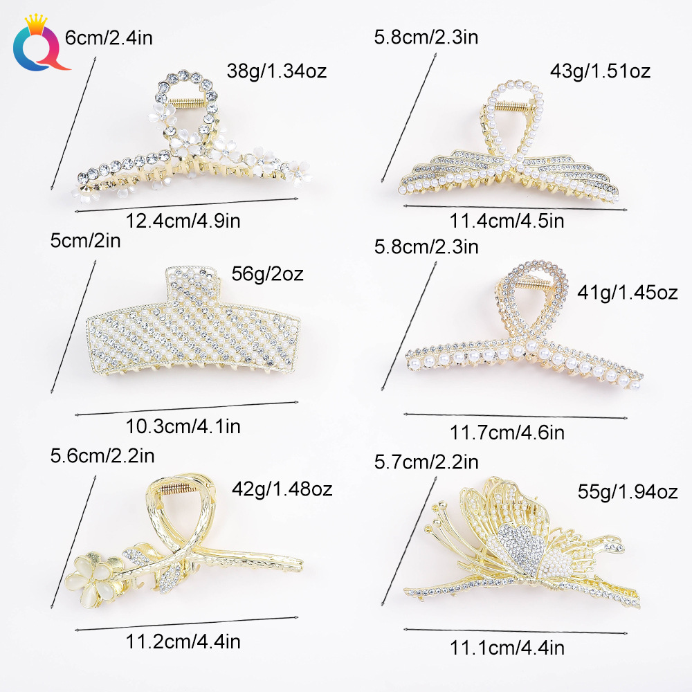 Qiyue metal hair clips with a high-end feel, large grabbers, children's hairpins, hair grabbers, back of the head, shark clips, hair accessories wholesale Application Scenario