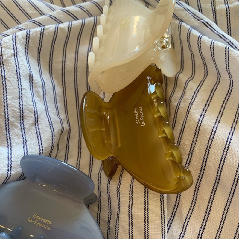 Korean imported France gold label jelly solid color medium size hair gripper French acetic acid gripper, half gripper hair clip, shark clip Specification drawing