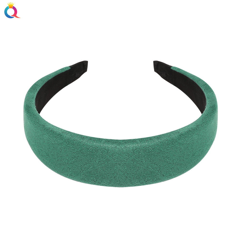 Qiyue European and American suede wide edge sponge hairband for autumn and winter, retro and fashionable style, wide headband B83 for going out Item Picture