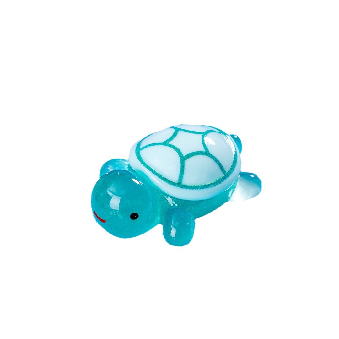 Creative and cute colorful turtle pairs, luminous little turtle resin blind bag desktop resin decorative piece, small Item Picture