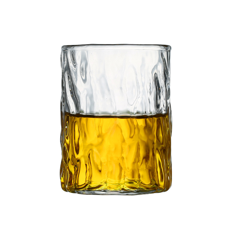 Tree-patterned glass single-layer cups for home whisky and beer, high borosilicate glass juice and coffee, single-layer cups Item Picture