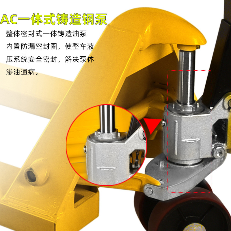 Factory direct sales of Gongyou manual hydraulic forklifts, 2/3 ton pallet hand-pushed handling trucks, warehouse floor cattle manual forklifts details Picture