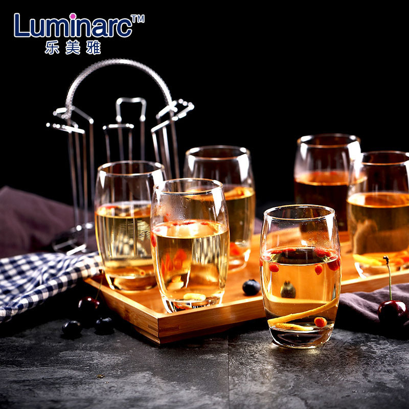Lemeiya transparent glass Cup Home Set, drinking cup, Milk and Juice cup, Egg Cup, ins Tea Cup 6-piece set Application Scenario