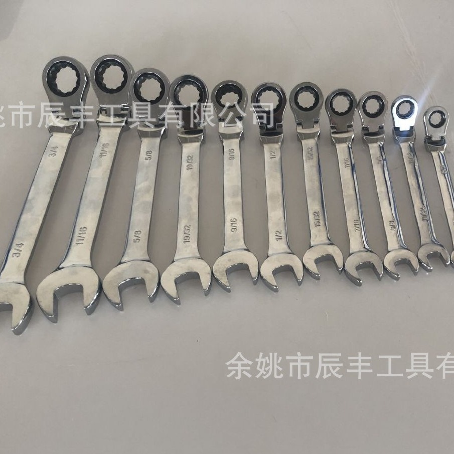 British standard movable dual-purpose British standard ratchet wrench oscillating gear 180° CRV 72-tooth quick full figure