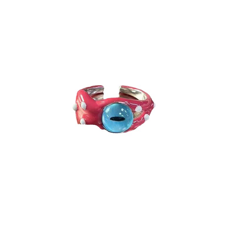 Sweet and cool style hot girl y2k ring, niche and versatile, irregular drip glaze food ring, enamel funny, dopamine female trendsetter Item Picture