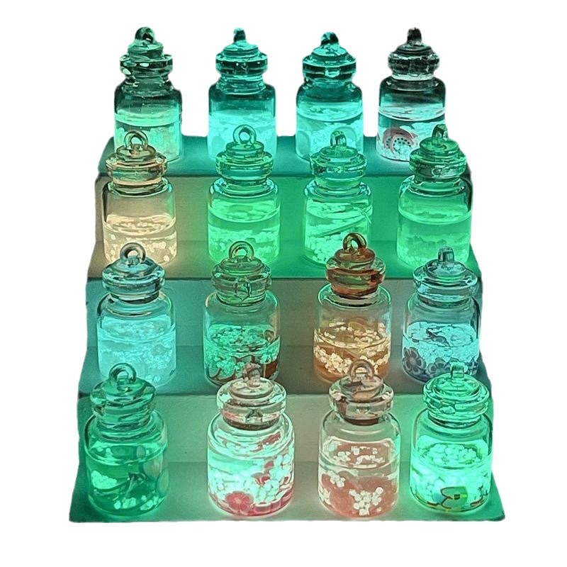 A bottle wishing bottle, luminous small decorative items, creative diy keychains, message bottles, resin jewelry, small accessories wholesale Item Picture