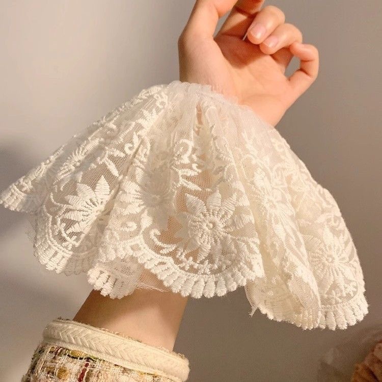 French high-end lace mesh skirt hem, hair band, headwear, hair tie, large intestine circle, back of the head, hair band, hair tie Specification drawing