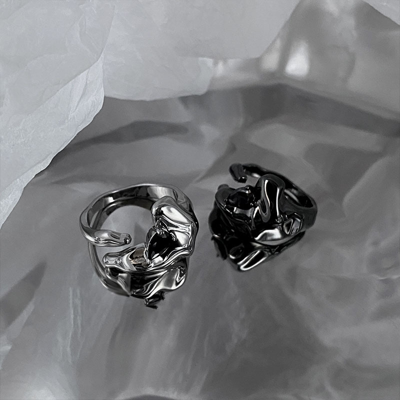 Irregular zircon open ring for women, new trendy ins style, cold and high-end, niche design, personalized index finger ring details Picture