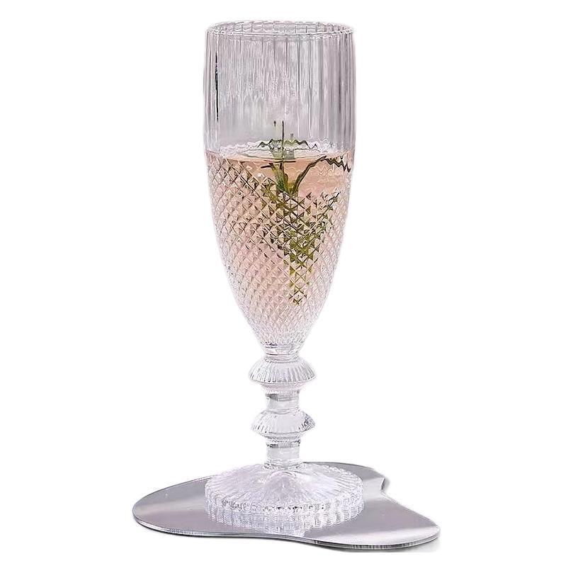 Foreign wine, fruit wine glass, diamond tall glass, wine, champagne glass, high appearance level, slightly tipsy cocktail glass, red wine glass Item Picture