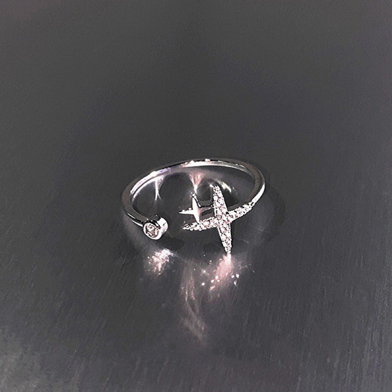 Simple and individual starlight purple diamond zircon open ring for women on Instagram, cold style, niche design, high-end food ring Application Scenario